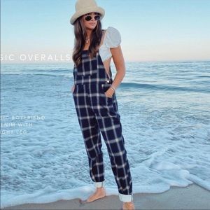WeWoreWhat Olympia plaid overalls, size small.